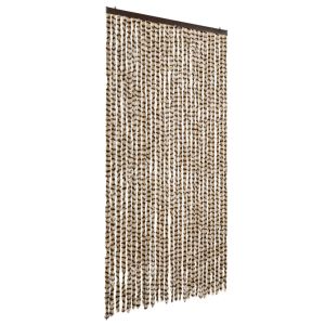 Cortina anti-insetos 118x220 cm chenille bege e castanho