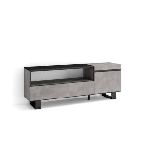 Móvel de tv, 150x35x57cm, cimento rf2464