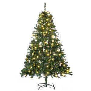 Árvore de natal artificial ø112x180 cm PVC e metal color verde Homcom