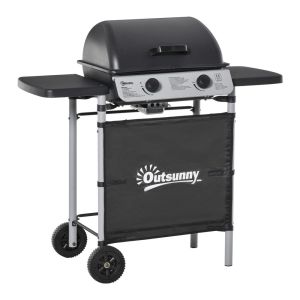 Barbecue a gá 104x49x99 cm aço, plástico pp Outsunny
