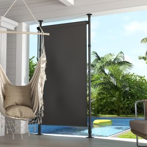 Marquise vertical ajustável 120x220 310cm alumínio cinza escuro