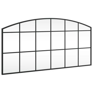 vidaXL espejo de pared arco de hierro negro 100x50 cm