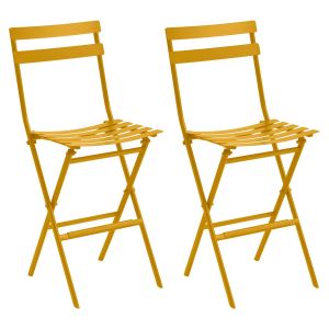 Conjunto de 2 cadeiras altas dobráveis ​​mostarda greensboro
