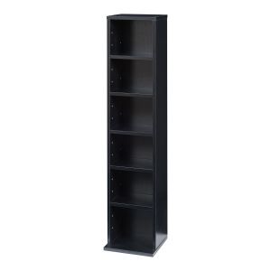 Prateleira para cd tynset 6 compartimentos 90x20x20cm preto [en.casa]