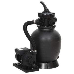 vidaXL filtro de arena para piscinas con válvula de 6 vías negro