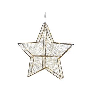 Decoração suspensa para exterior LED kurula 58 cm estrela prateado