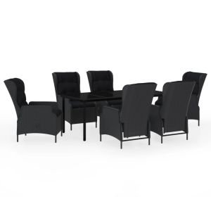vidaXL juego de comedor de jardín 7 piezas gris oscuro