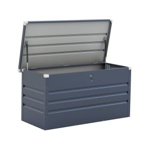 Caixa de jardim metálica "store" - 480 l - 132 x 61 x 60 cm - cinza