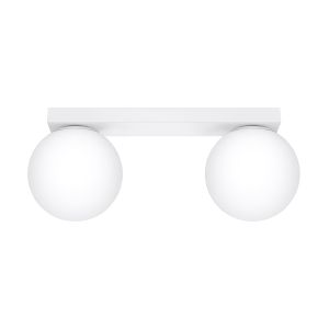 Lámpara de techo yoli 2 blanco acero/vidrio 34.5x14.5x12cm