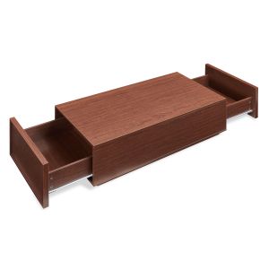 Mesa de centro turur 2 gavetas mdf 104x50x40 cm aspeto nogueira [en.casa]