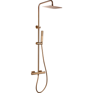 Conjunto de duche termostático toscana ouro rosa escovado [ imex® ]