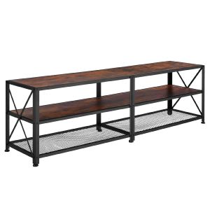 Mueble bajo para televisor, madeira industrial oscura, rústica