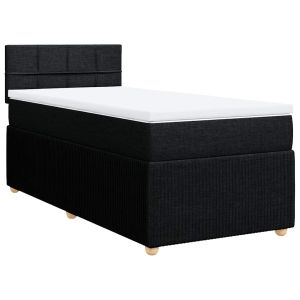 vidaXL cama box spring con colchón tela negro 80x200 cm