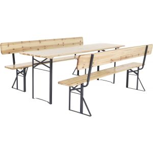 Conjunto de mobiliário de jardim "lisbon" em madeira com encosto - 220 cm -