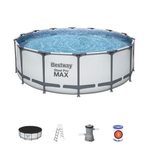 Conjunto de piscina desmontável bestway® steel pro max ™ redonda de 4,