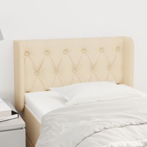 Cabeceira de cama c/ abas tecido 83x16x78/88 cm creme
