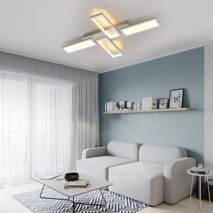 Nettlife LED luz de teto sala estar lâmpada branca regulável 58w 82.7cm