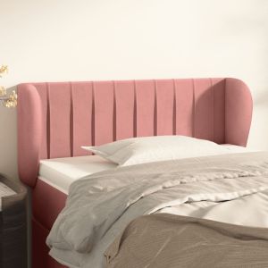 Cabeceira de cama c/ abas veludo 103x23x78/88 cm rosa ptob3352