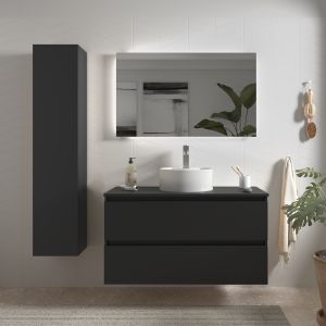 Móvel bequia 100 cm preto|com lavatório