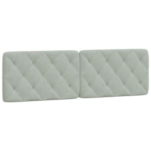 vidaXL cabecero de cama acolchado terciopelo gris claro 160 cm