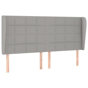 vidaXL cabecero con orejas de tela gris claro 203x23x118/128 cm
