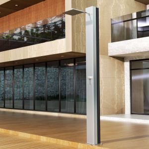 Chuveiro para piscina phoénix em aço inox 39l sistema antical