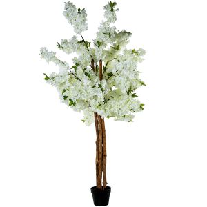 Cerejeira artificial branca de 180 cm com 4 troncos.