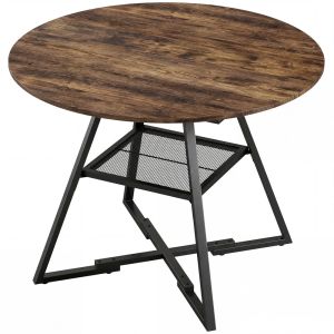 Mesa de cozinha ø100x76 cm color marrón Homcom, casa - mesas