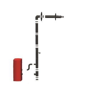 Kit de ventosa universal ø 80/125 completo (saída da fachada) salamandra a
