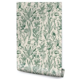 Papel de parede campo natureza flores silvestres decoração para sala estar