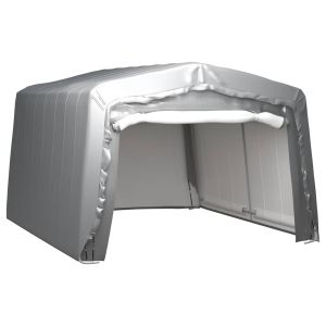 Tenda de armazenamento 370x370 cm aço cinzento