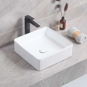 Lavatório de pousar corinto ibi cerâmica 37,5x13x37,5 cm branco