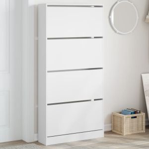 Sapateira com 4 gavetas articuladas 80x21x163,5 cm branco