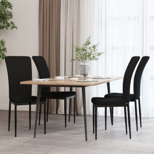 Cadeiras de jantar 4 pcs veludo preto ewg2446