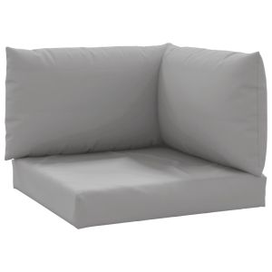 Almofadões p/ móveis de paletes 3 pcs tecido oxford cinzento