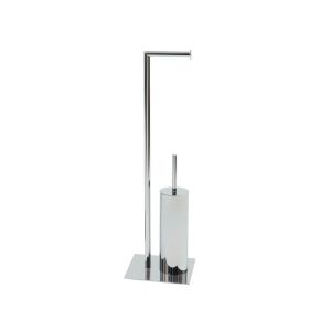 Suporte para rolo de escova sanitária em metal cromado