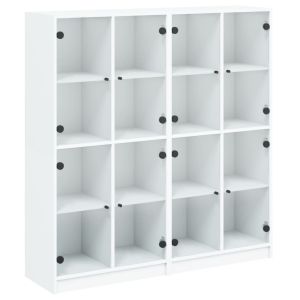 vidaXL estantería con puertas madera de ingeniería negro 136x37x142 cm