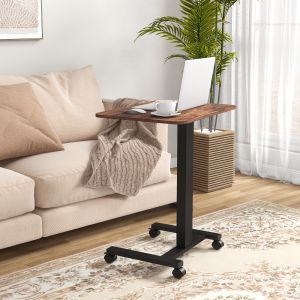 Mesa auxiliar para portátil regulável em altura castanho 68-108x65x48cm