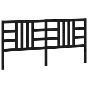 vidaXL cabecero de cama madera maciza de pino negro 206x4x100 cm