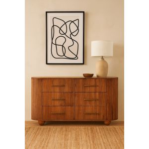 Artisan furniture cómoda em madeira maciça ridgefront em carvalho âmbar
