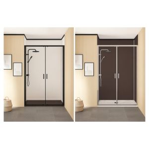 Ondee - kit  paneles murales nicho  120cm blanco/negro perfil cromado