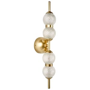 Candeeiro de parede LED aras vidro dourado