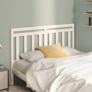 Cabeceira de cama 146x4x100 cm pinho maciço branco pt7664