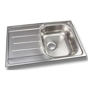 Pia de cozinha, 1 cuba mais 1 escorredor, aço inox acetinado.