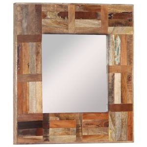 vidaXL espejo de pared madera maciza reciclada 50x50 cm