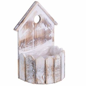 Suporte redondo de madeira para floreira 19x11x28/10h cm
