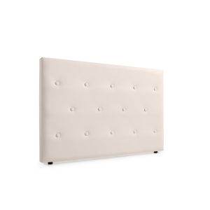 Cabeceira estofada venice pele sintética 220x115x12 cm - bege - moonia