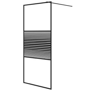 Divisória de chuveiro c/ vidro esg transparente 90x195 cm preto