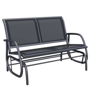 Banco baloiço 120x70x85 cm metal e tecido de textilene Outsunny