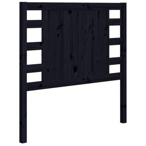 vidaXL cabecero madera maciza de pino negro 106x4x100 cm
